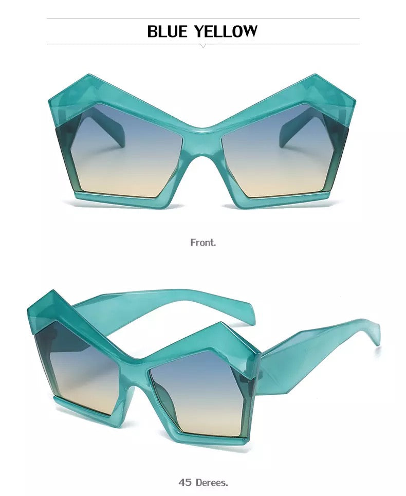 New Luxury Brand Oversized Unique Sun Glasses For Ladies Vintage Cat Eye Eyewear
